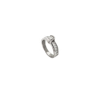 Dijamantski baget bend i zaručnički prsten od okruglog kamena (platina)