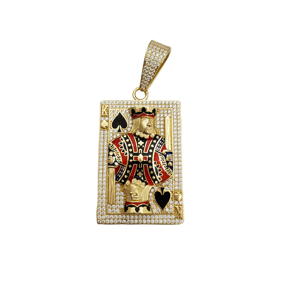 Enamel Poker Card "K [King]" Pendant (14K)