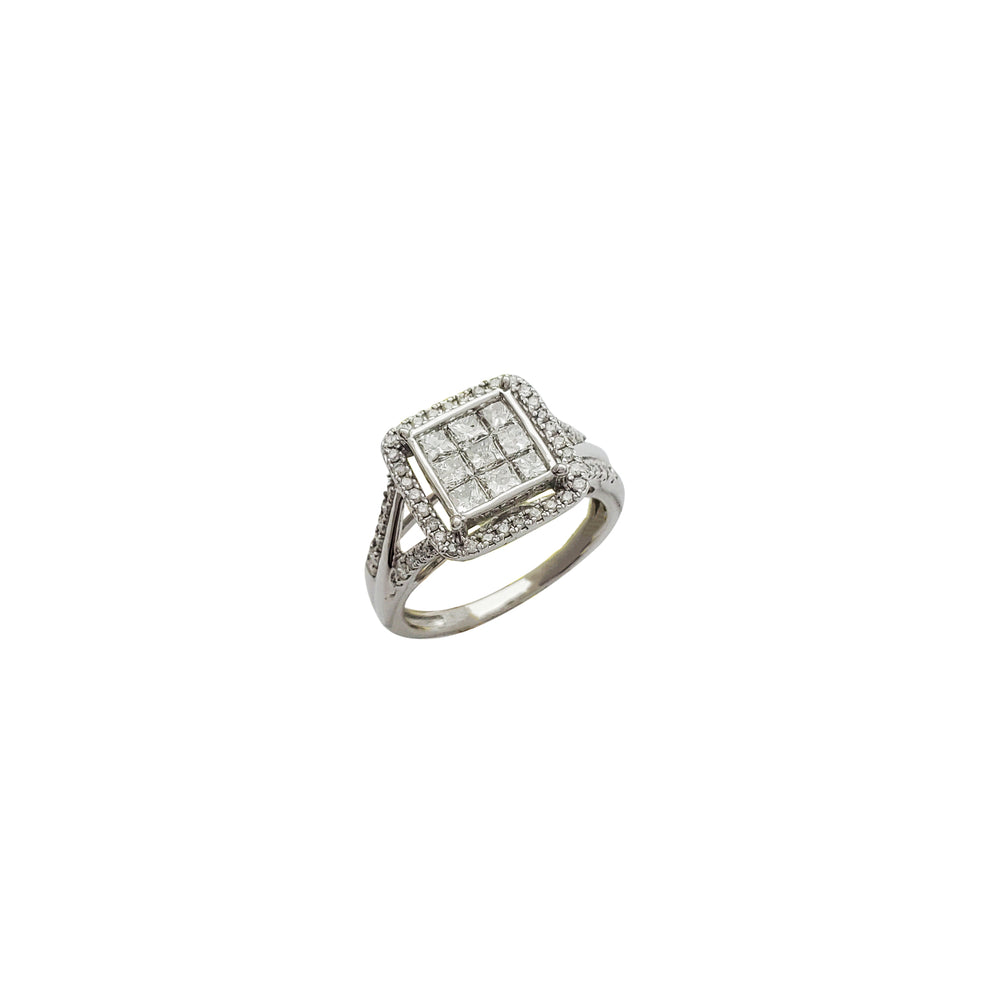 White Gold Princess Cut Engagement Diamond Ring (10K)