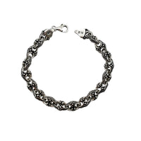 Antique Finish Puff Mariner Bracelet (Silver)
