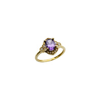 Triskelion Accent CZ Purple Stone Ring (14K)