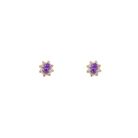 Marquise Flower CZ Stud Earrings (14K)