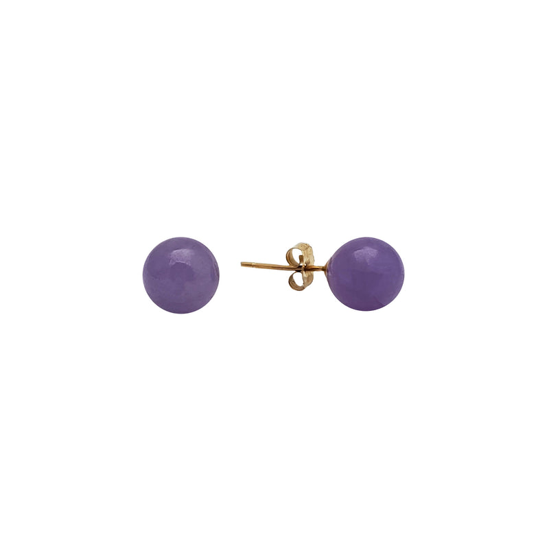 Purple Jade Stud Earring (14K)