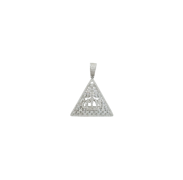 Iced-Out Pyramid Allah Pendant (Silver)