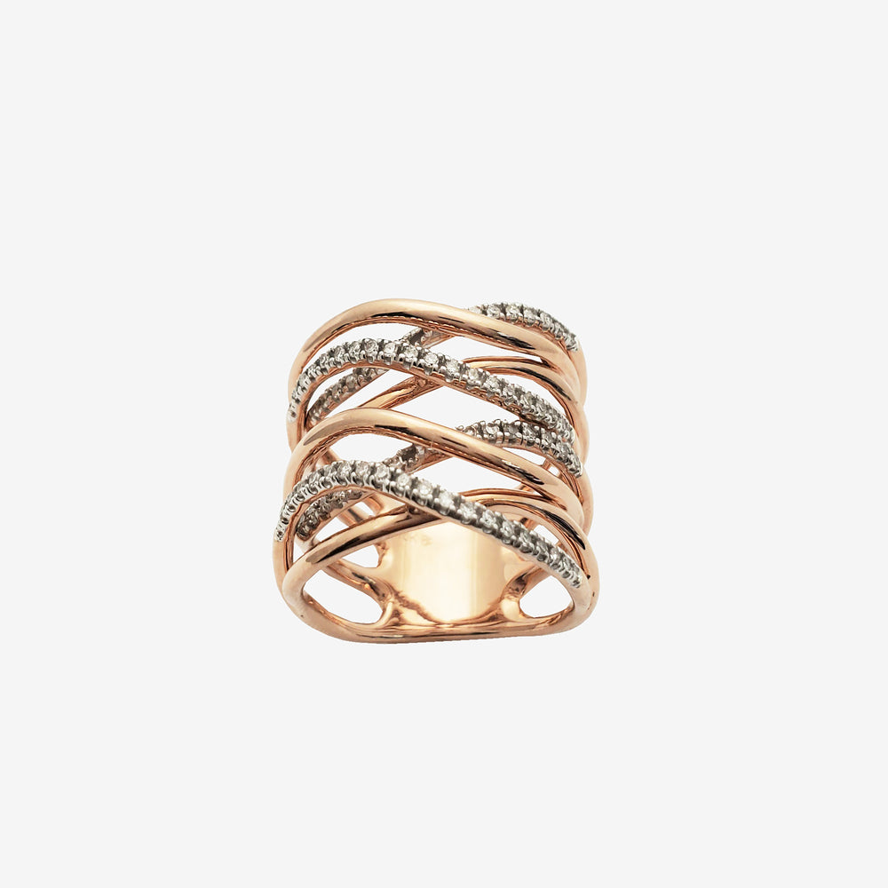 Criss-Cross Cocktail Diamond Ring (10k)