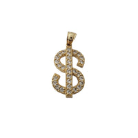 Iced-Out Dollar Sign Pendant (14K)