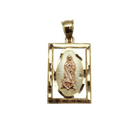Two-Tone Diamond-Cut Frame Mary Pendant (14K)