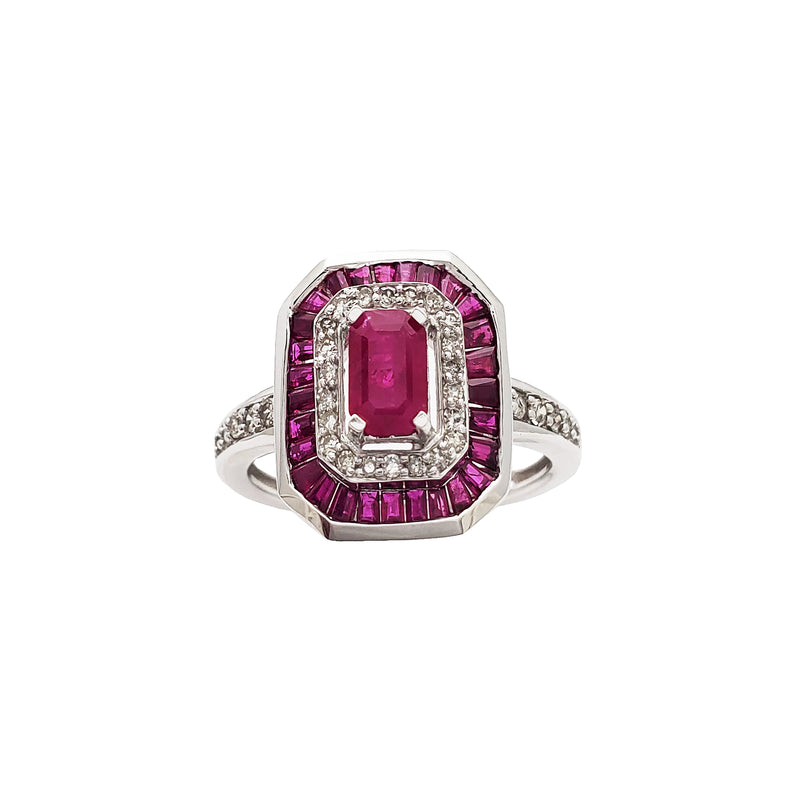 Diamond & Ruby Cocktail Ring (14k)