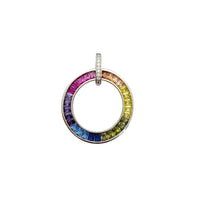 Multi-colors Round Shape Pendant (Silver)