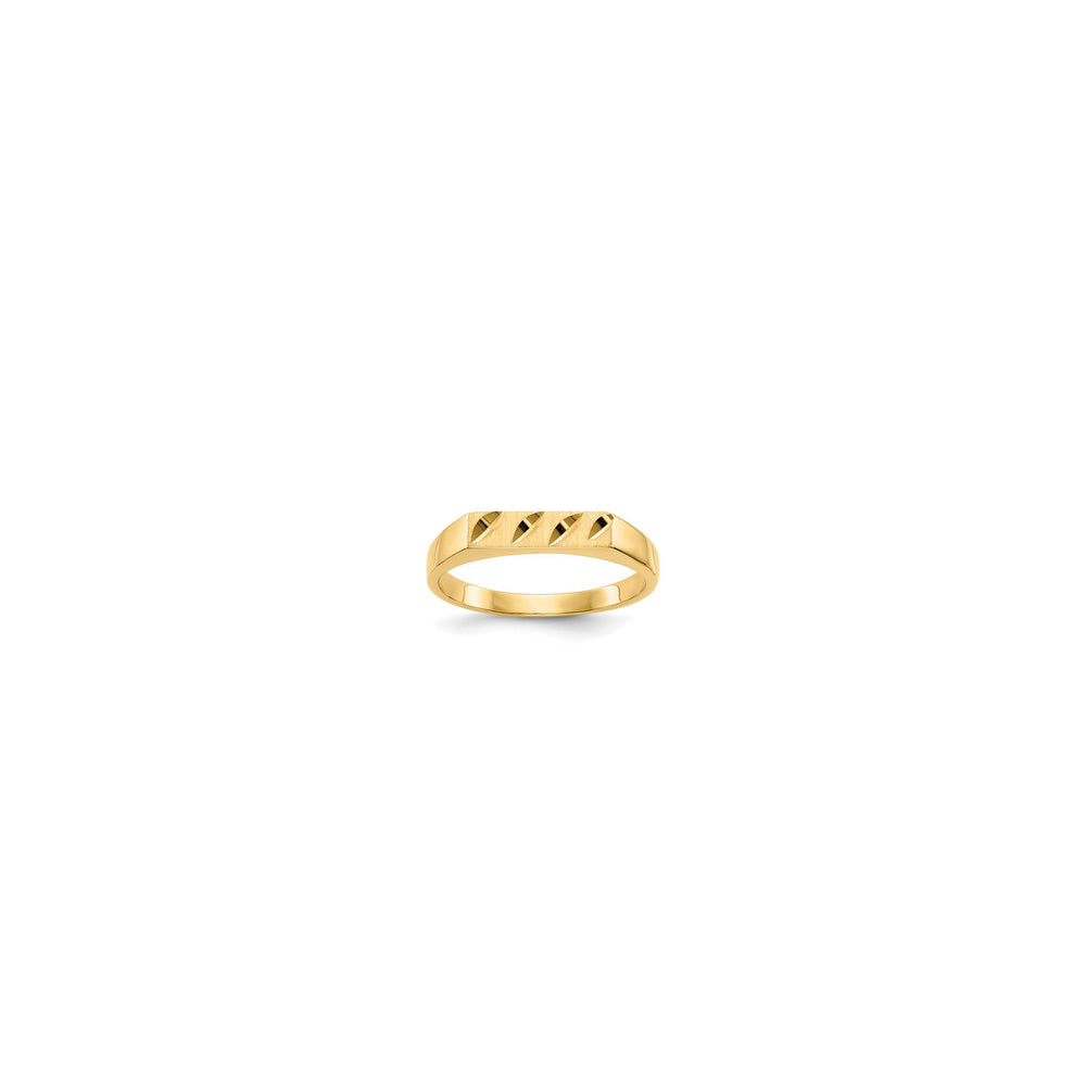 Baby-Sized Diamond Cut Rectangle Signet Ring (14K)