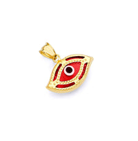 Yellow Gold Red Evil Eye Pendant (14K)
