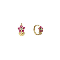 Rose Huggie Earrings (14K)