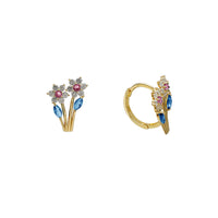 Flower Bouquet Huggie Earrings (14K)