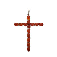 Carnelian Cross Pendant (Silver)