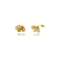 Mini Elephant Stud Earrings (14K)