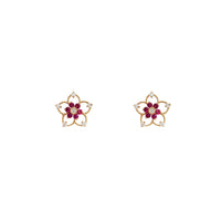 Flower Stud Earrings (14K)