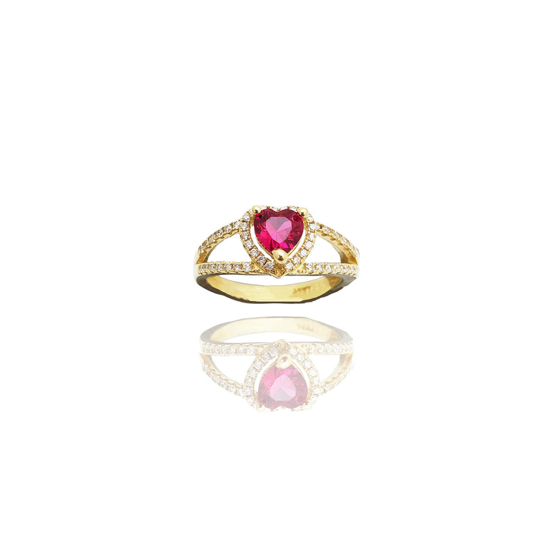 Hearts Pave Cubic Zirconia Ring (14K)