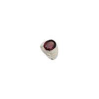 Red Stone Baby-Sized Ring (Silver)