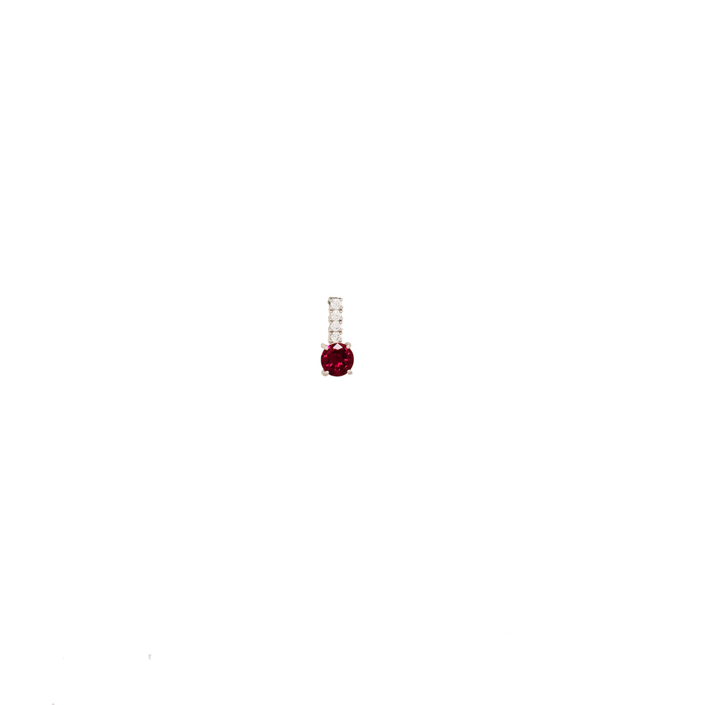 Red Zirconia  Pendant (Silver)