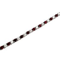 Red & White Tennis Bracelet