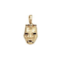 Diamond 3-D Reversible Comedy & Tragedy Theatre Mask Pendant (14K)