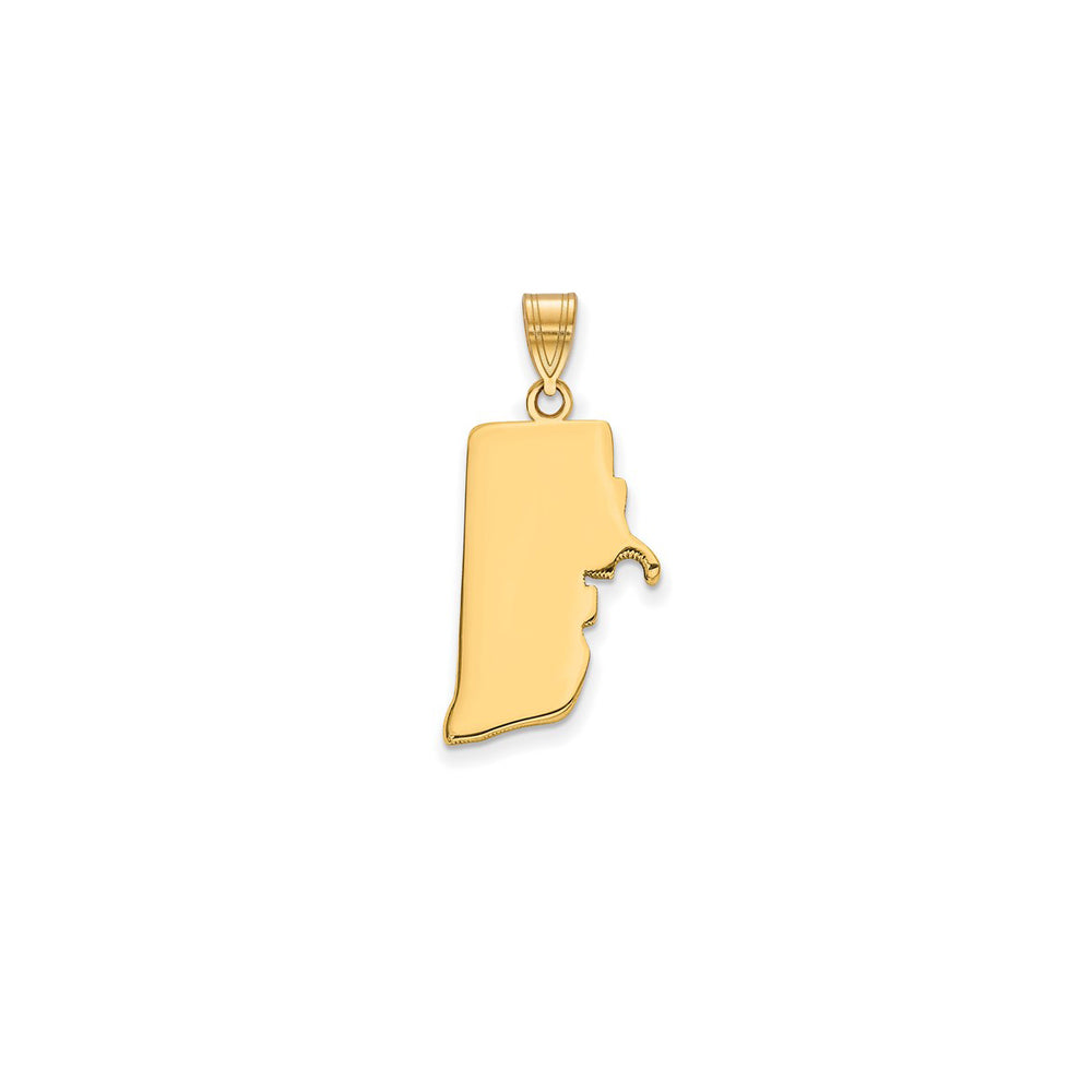 Plain Rhode Island State Pendant (14K)