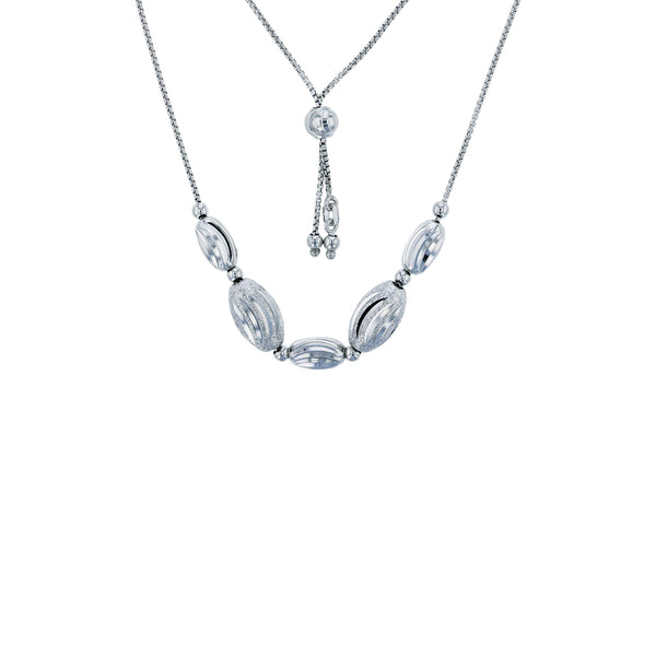 Rice Bead Necklace (Silver)