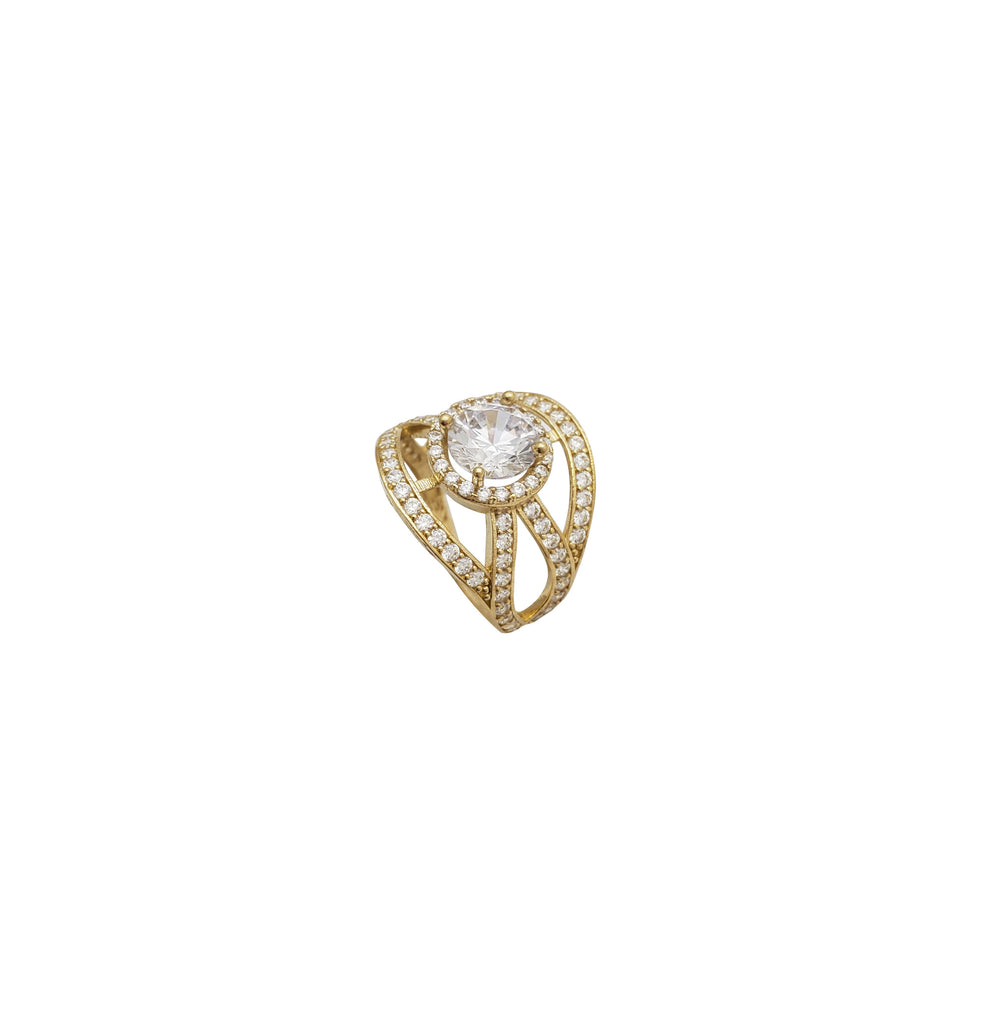 Cocktail White Stone Ring (14K)