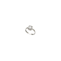 White Gold CZ Baguette Engagement Ring (14K)