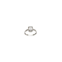 White Gold CZ Baguette Engagement Ring (14K)