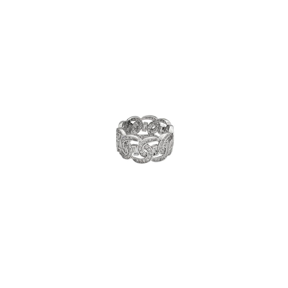 Iced-Out S links CZ Ring