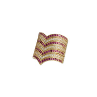 Stoneset 7-Layer Chevron Ring (14K)