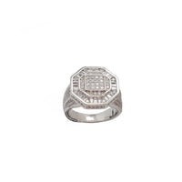 Zirconia Octagonal Men's Ring (Silver)