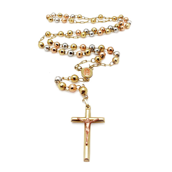 Diamond-Cut Rosary Necklace (14K)