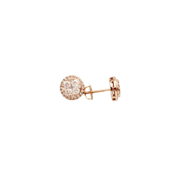 Circle Cluster Diamond Stud Earrings (14K)