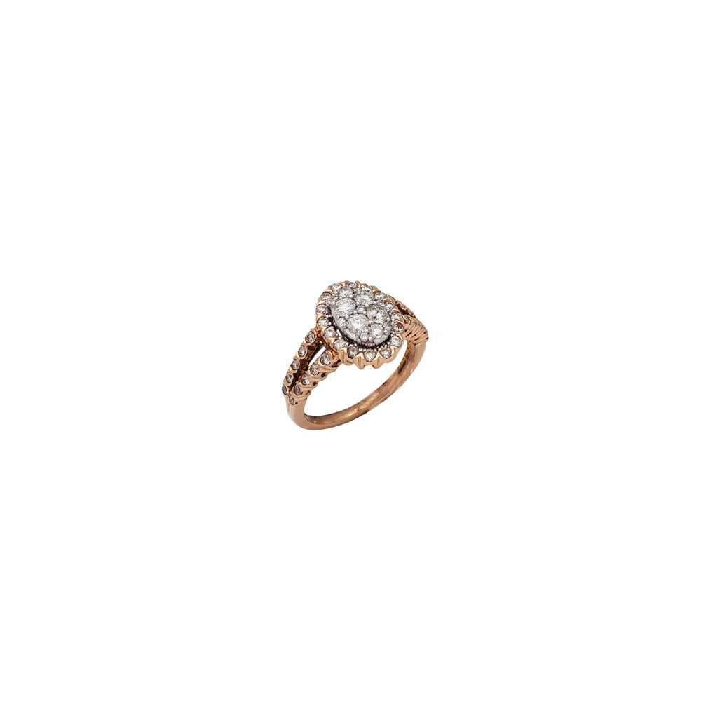 Rose Gold Oval Diamond Engagement Ring (14K)
