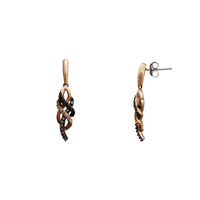 Rose Gold Black Diamond Earrings (10K)