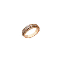 Дијамантска багета и кружен прстен за венчаница (14K)