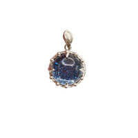 Round Blue Stone Pendant ( Silver )