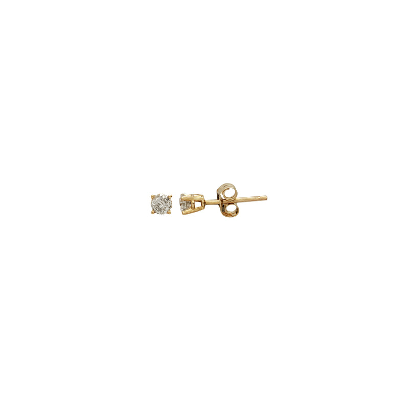 [3.0 mm] Diamond Round Solitaire Stud Earrings (10K)