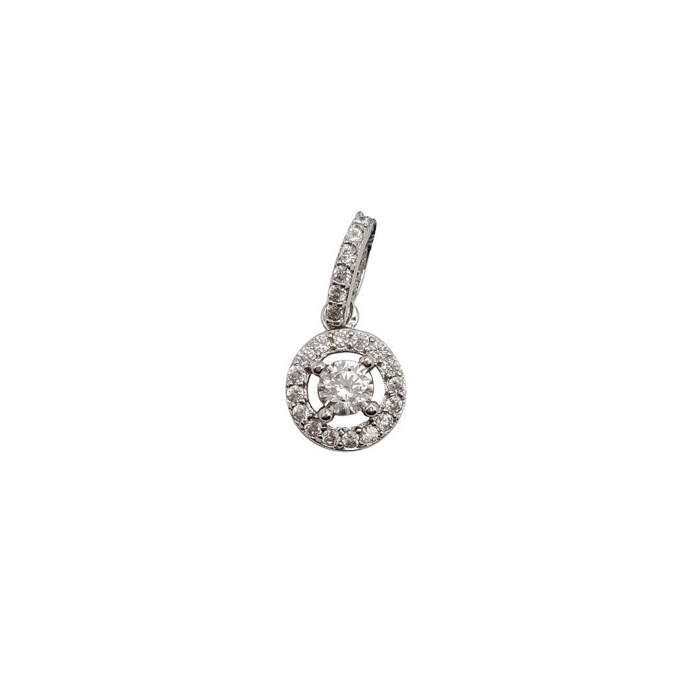 Round Cubic Zirconia Pendant (Silver)