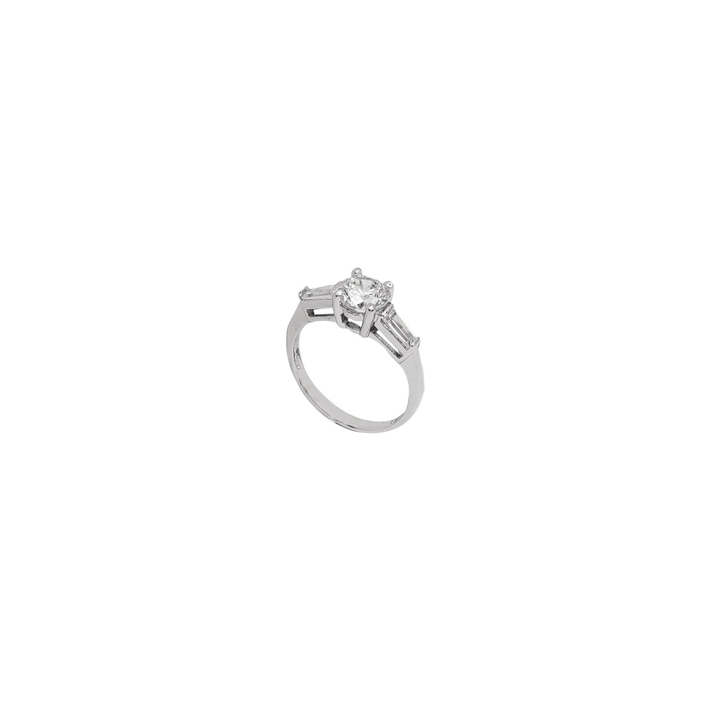 Round Setting Engagement Ring (Silver) – Popular J