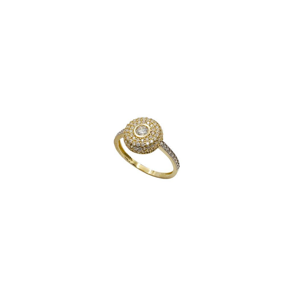 Iced-Out Round Shaped Ring (14K)