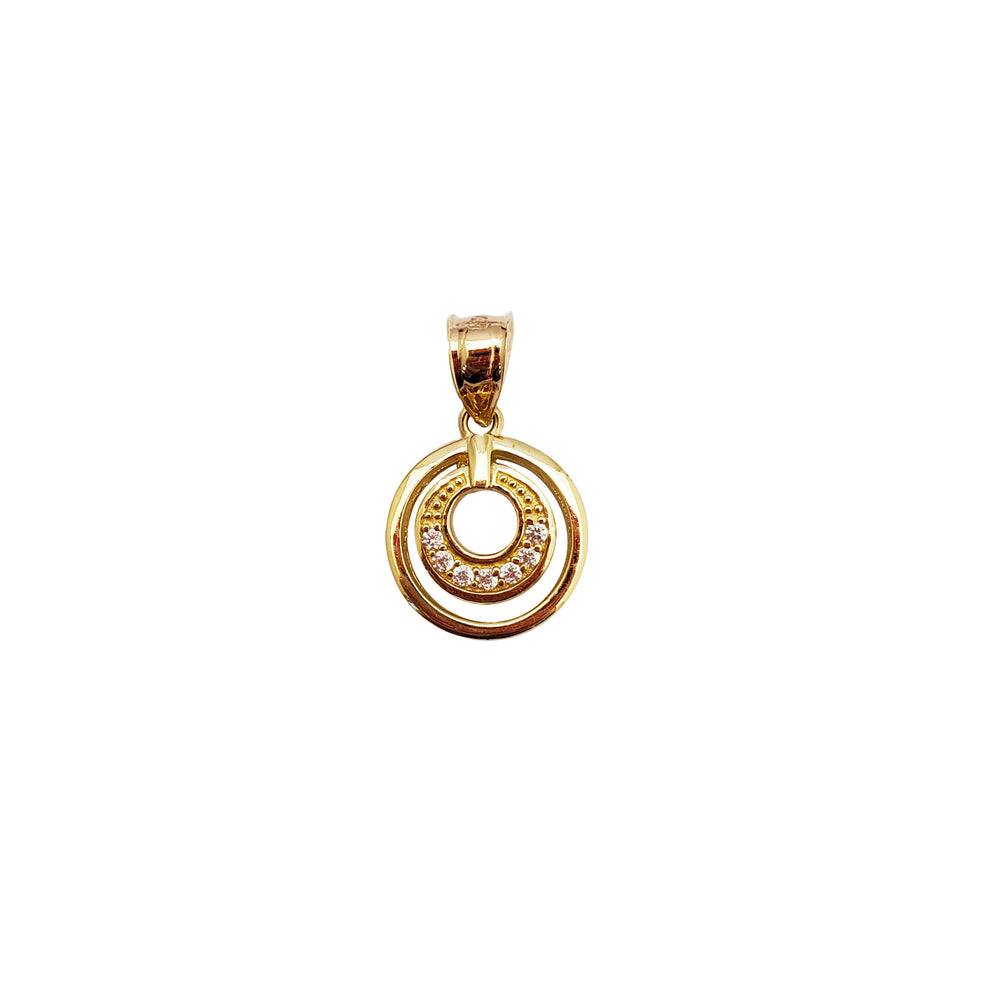 Outlined Round Shape Pendant (14K)