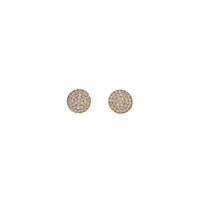 Iced-Out Round Shaped Stud Earrings (14K)