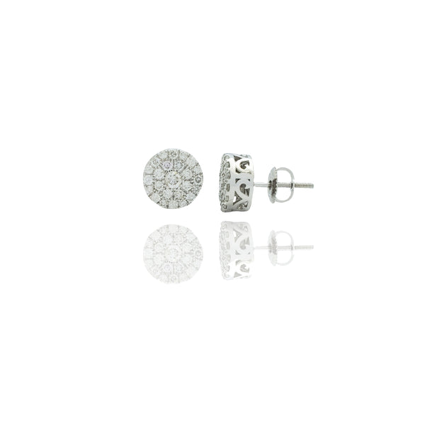 White Gold Icy Bling Round Diamond Earrings  (14K)
