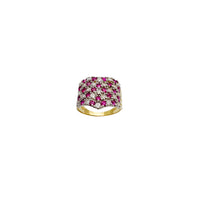 Multi-Row Chevron CZ Ring (14K)