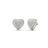 Diamond Heart Pave Stud Earrings (14K)