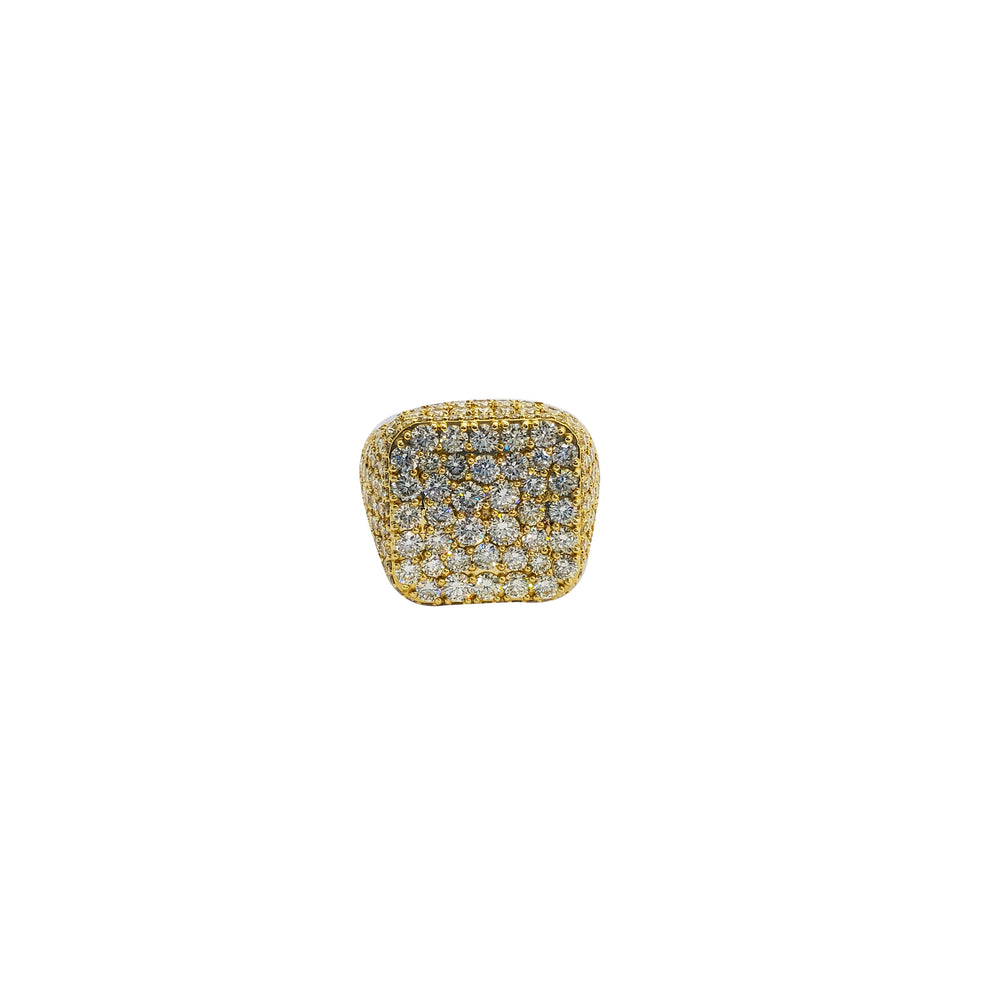 Iced-Out Square Diamond Ring (14K)