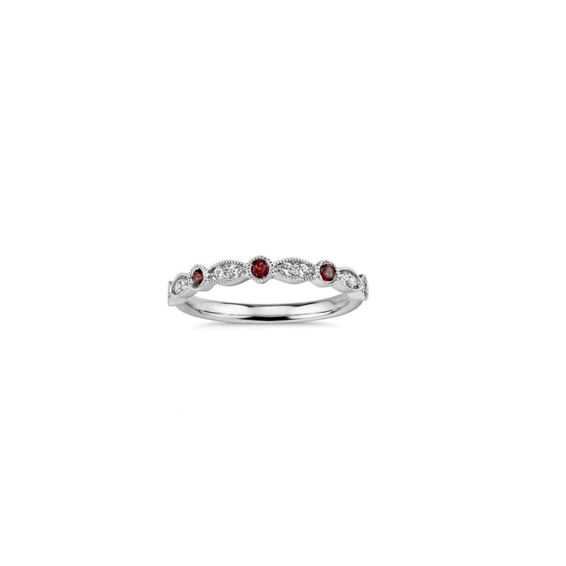Diamond and Ruby Band Ring (14K)